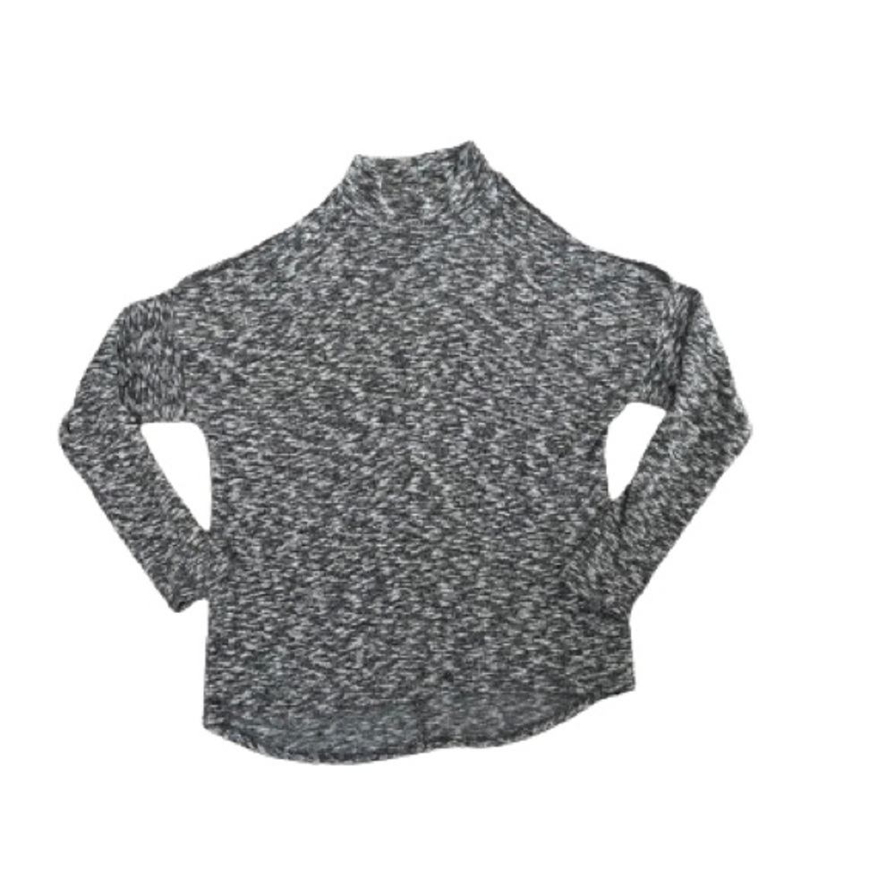 Grey open shoulder turtleneck top